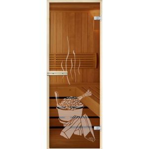 Дверь Форест Арт «Банька» 1900*700 бронзовая левая магнит