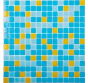 Мозаика MIX10 стекло желто-голубой (бумага) (20*20*4) 327*327